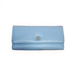 Giani Bernini Pebbled Leather Wallet Blue Women’s Bifold Excellent Condition